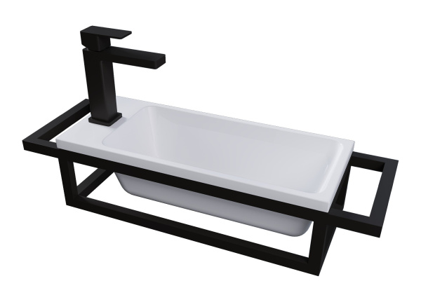 Консоль подвесная Grossman МЕТРИС-50 см, полотенцедержатель слева справа